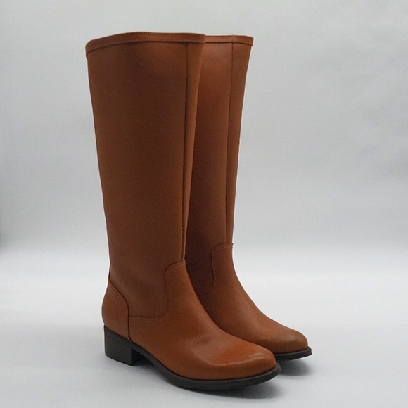 1095- Helena Rouge Boots Genuine Leather Made In Spain Tan Color Size 5.5 NWT - Picture 1 of 7